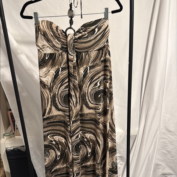 ✨ Bizz Girl Y2K Swirl Print Halter Maxi Dress - Size Small ✨ - Picture 4 of 7